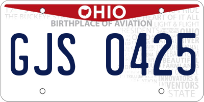 OH license plate GJS0425