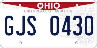 OH license plate GJS0430