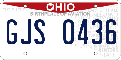 OH license plate GJS0436
