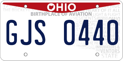 OH license plate GJS0440