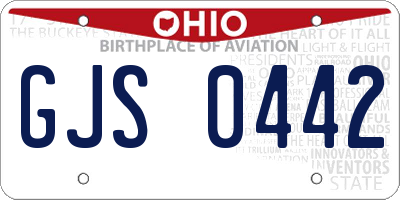 OH license plate GJS0442