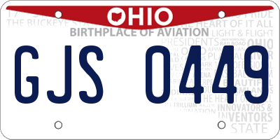 OH license plate GJS0449