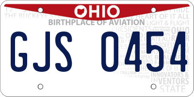 OH license plate GJS0454