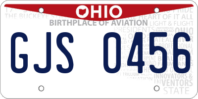 OH license plate GJS0456