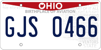 OH license plate GJS0466