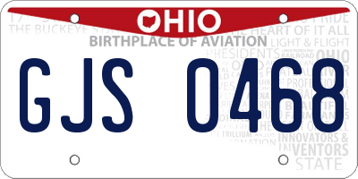 OH license plate GJS0468