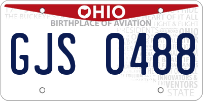 OH license plate GJS0488