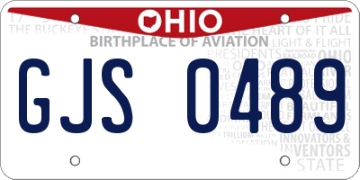 OH license plate GJS0489