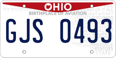 OH license plate GJS0493