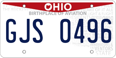 OH license plate GJS0496
