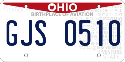 OH license plate GJS0510