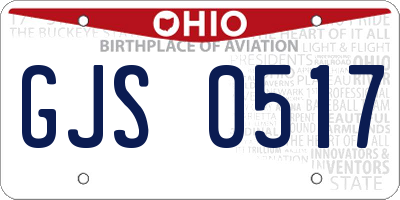 OH license plate GJS0517