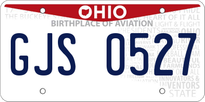 OH license plate GJS0527