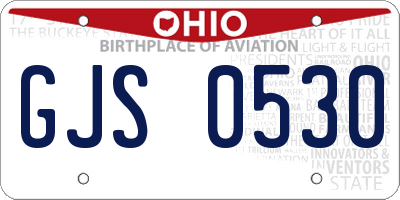 OH license plate GJS0530