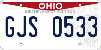 OH license plate GJS0533