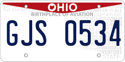 OH license plate GJS0534