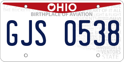 OH license plate GJS0538