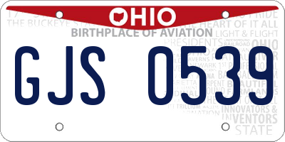 OH license plate GJS0539