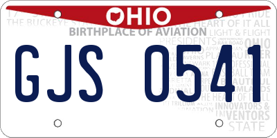 OH license plate GJS0541