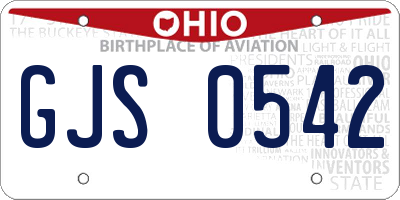 OH license plate GJS0542