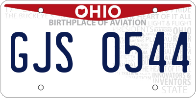 OH license plate GJS0544