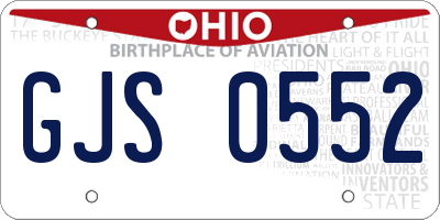 OH license plate GJS0552