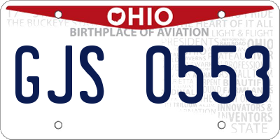 OH license plate GJS0553