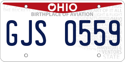 OH license plate GJS0559