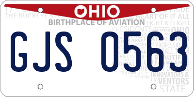 OH license plate GJS0563