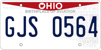 OH license plate GJS0564