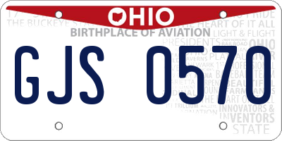 OH license plate GJS0570