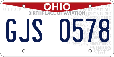 OH license plate GJS0578