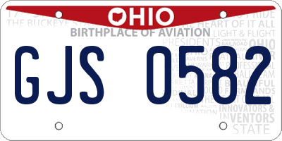 OH license plate GJS0582