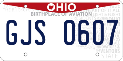 OH license plate GJS0607