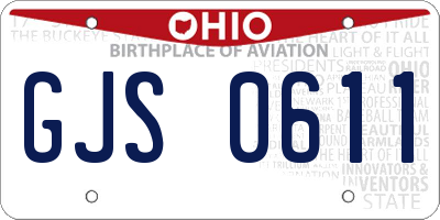 OH license plate GJS0611