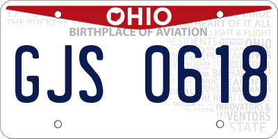 OH license plate GJS0618