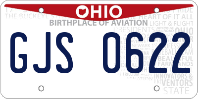 OH license plate GJS0622