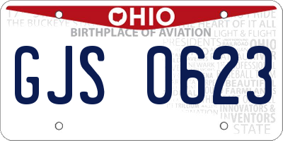 OH license plate GJS0623