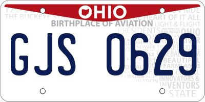 OH license plate GJS0629
