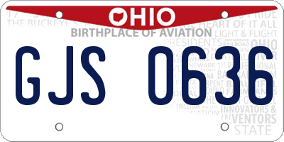 OH license plate GJS0636