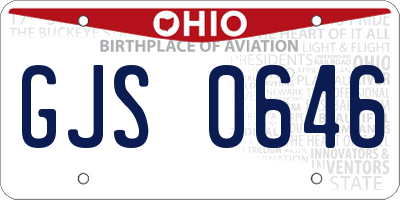 OH license plate GJS0646