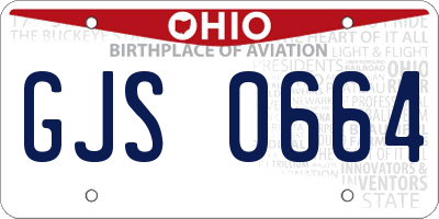 OH license plate GJS0664