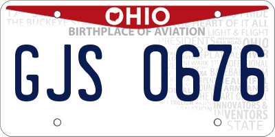 OH license plate GJS0676