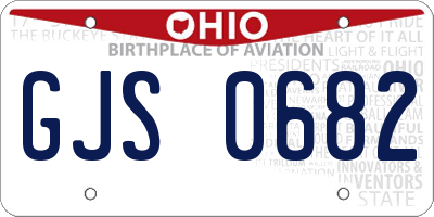 OH license plate GJS0682