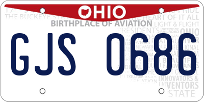 OH license plate GJS0686