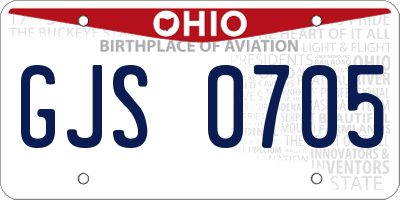 OH license plate GJS0705