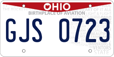 OH license plate GJS0723