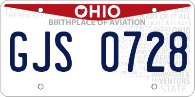 OH license plate GJS0728