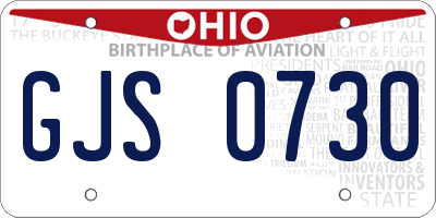 OH license plate GJS0730