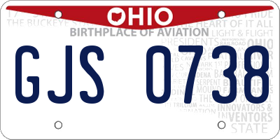 OH license plate GJS0738